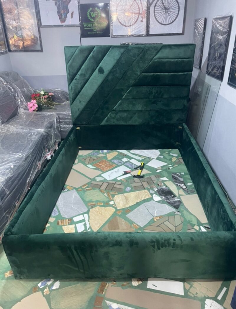 Exclusive Green Colour Grey Foam Bed Frame