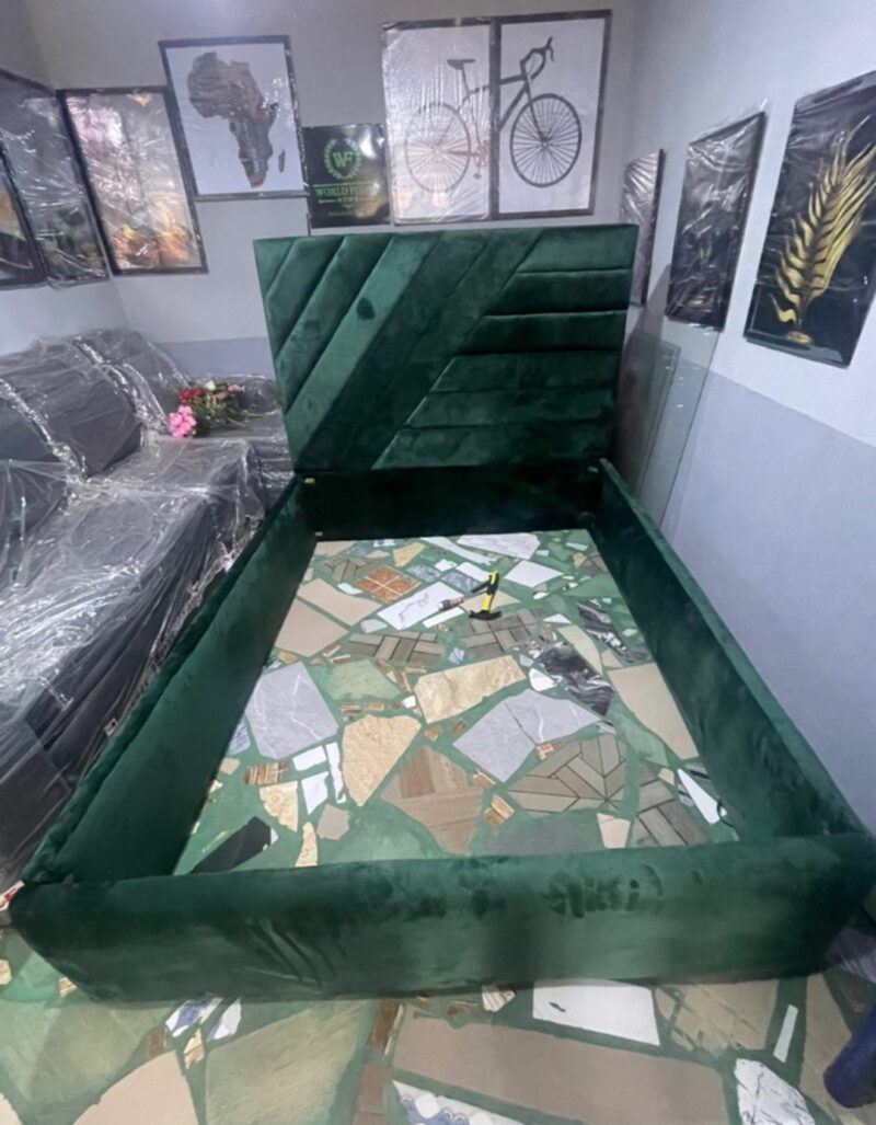 Exclusive Green Colour Grey Foam Bed Frame - Image 2